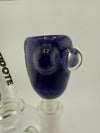 Crondo Glass Frit 14mm Bowl in vibrant blue color, showcasing unique glasswork textures and designs.
