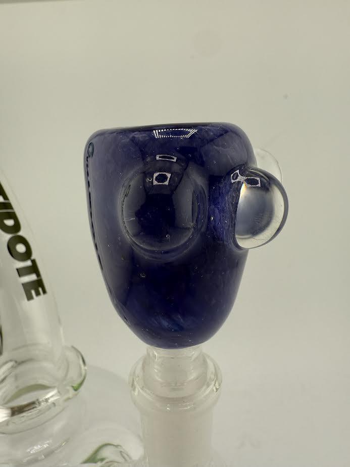 Crondo Glass Frit 14mm Bowl in vibrant blue color, showcasing unique glasswork textures and designs.