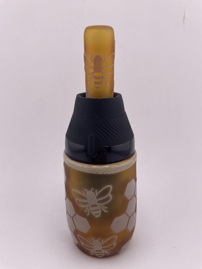Brando Glass Puffco Proxy Core Accessory -  Bee Hive Honey Comb Base & Mouth Piece (Amber)