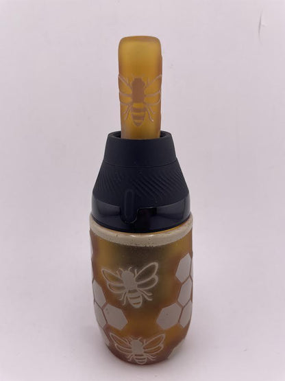 Brando Glass Puffco Proxy Core Accessory -  Bee Hive Honey Comb Base & Mouth Piece (Amber)