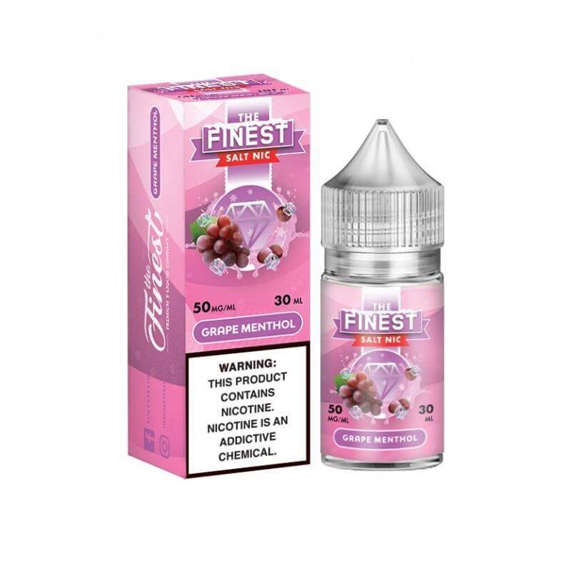 Finest Menthol vape juice 30ml bottle with grape flavor for a refreshing vaping experience.