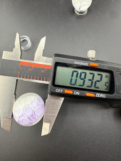 Silacious Boro Jockey (SBJ) Glass Marble Fancy Dot Stack Over Clear Approx. 1"