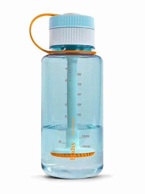 Puffco Budsy Water Bottle, a portable water pipe designed for discreet hits and outdoor activities.