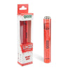 Ooze Slim Clear Series 510 vape battery in Ruby Red packaging for a nostalgic and modern vaping experience.