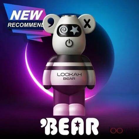 Lookah Bear 510 Battery in limited edition design, featuring adorable bear shape and tie dye colors, with lanyard hole.