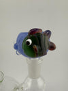 Handcrafted 14mm fish bowl slide by Lamp Dancer, showcasing a colorful fish design on high-quality glass.