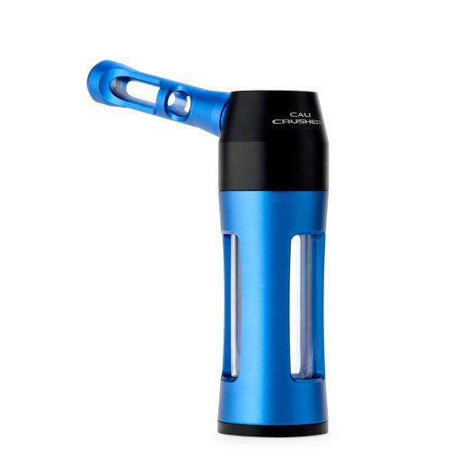 Cali Crusher Hydra Hybrid Glass / Metal Bubbler in blue, featuring a durable design and smooth hits.