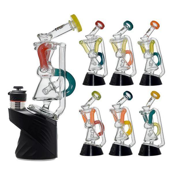 CaliBear Glass Puffco Peak / Puffco Peak Pro Glass Attachment  - Multi Color Recycler