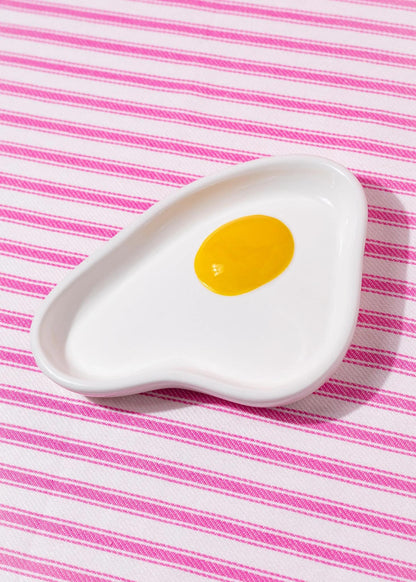 Canna Style Ashtray - Egg stylish ceramic ashtray shaped like a sunny side up egg with a realistic yolk.