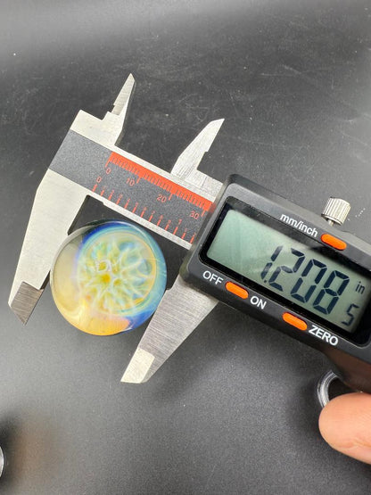 Mank Glass Marble Fumed Honeycomb Implosion 1.2"