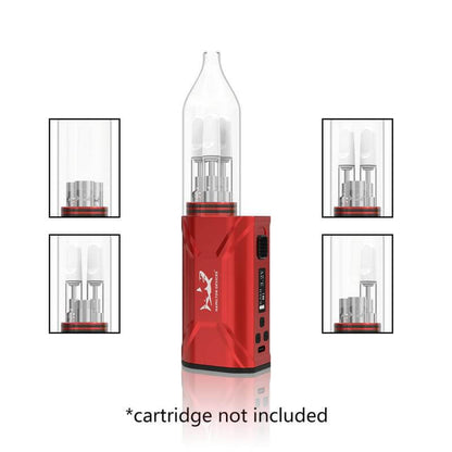 Hamilton Jetstream Red vaporizer device with three cartridge slots and adjustable settings.