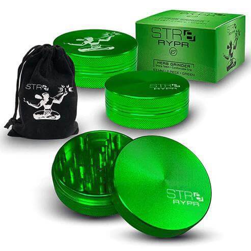 STR8 Rypr 63mm 2PC herb grinder in vibrant green, designed for smooth grinding and portability. Premium quality for effortless use.