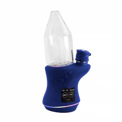 Focus V Carta 2 Smart Rig in bold blue color, designed for portable dabbing with advanced technology features.