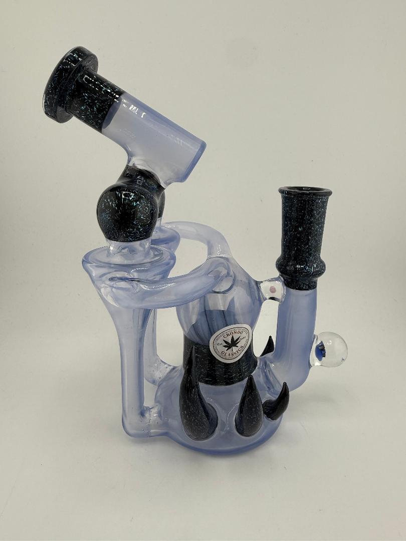 Crondo Glass Blue & Dichoric Double Recycler 14mm 90°