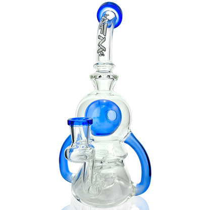 AFM Glass 9" Double Pump Recycler Dab Rig TX078 14mm 90°