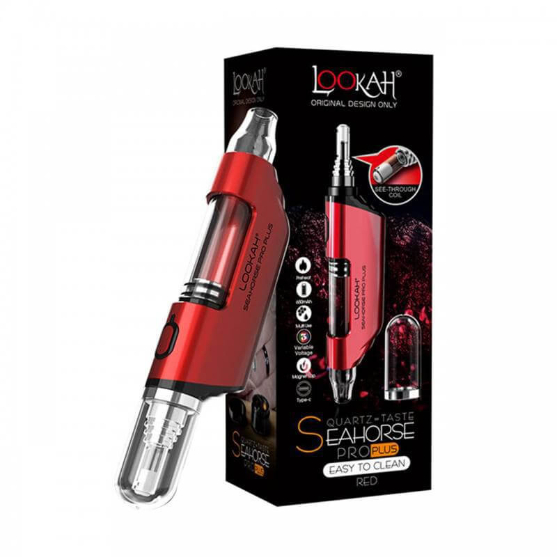 LOOKAH Seahorse Pro Plus red dab pen with quartz design, easy to clean, ideal electric nectar collector for wax.