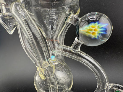 Mank Glass UV Bluev Recycler 10mm 90° w/ Spinner cap and Slurper Set