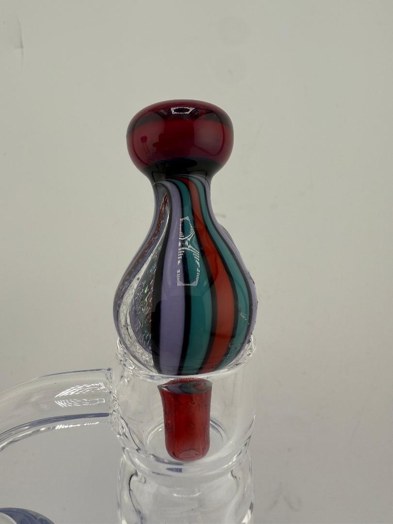 Highgrade Glass Teal Pink Red Bubble Cap