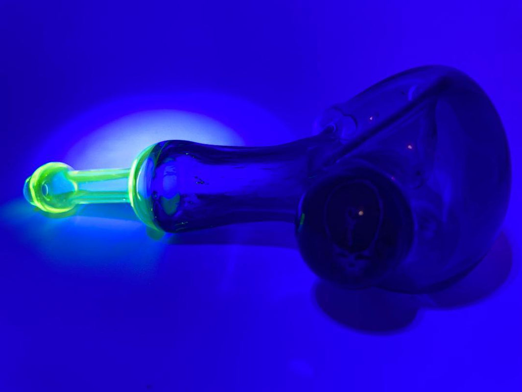 Brando Glass Dry Pipe - Cobalt Space Tech w/ Various Accents