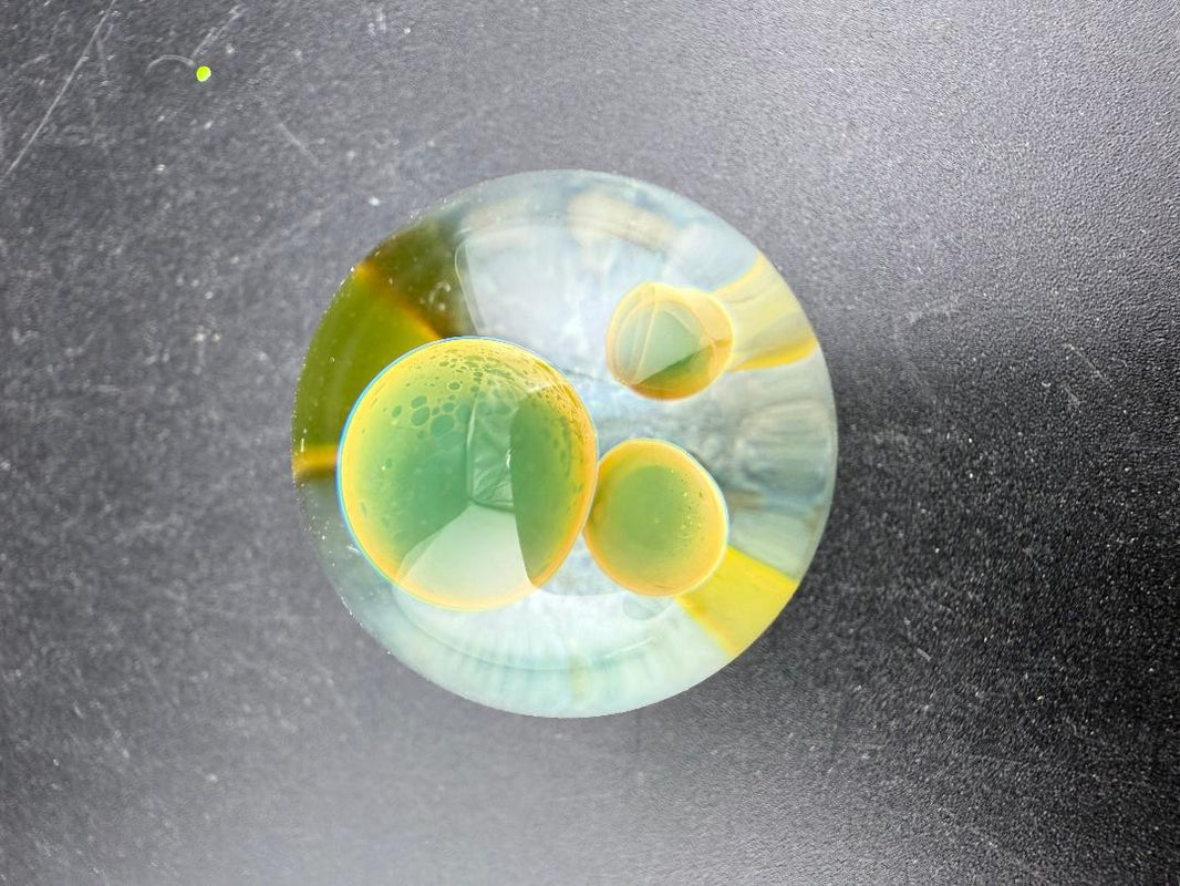 Danny W Glass Marble - 24mm Mushroom Implosion w/ Flat Bottom