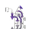 Toxic Glass 6" cone recycler diamond rig with purple accents, designed for smooth filtration and enhanced flavor.