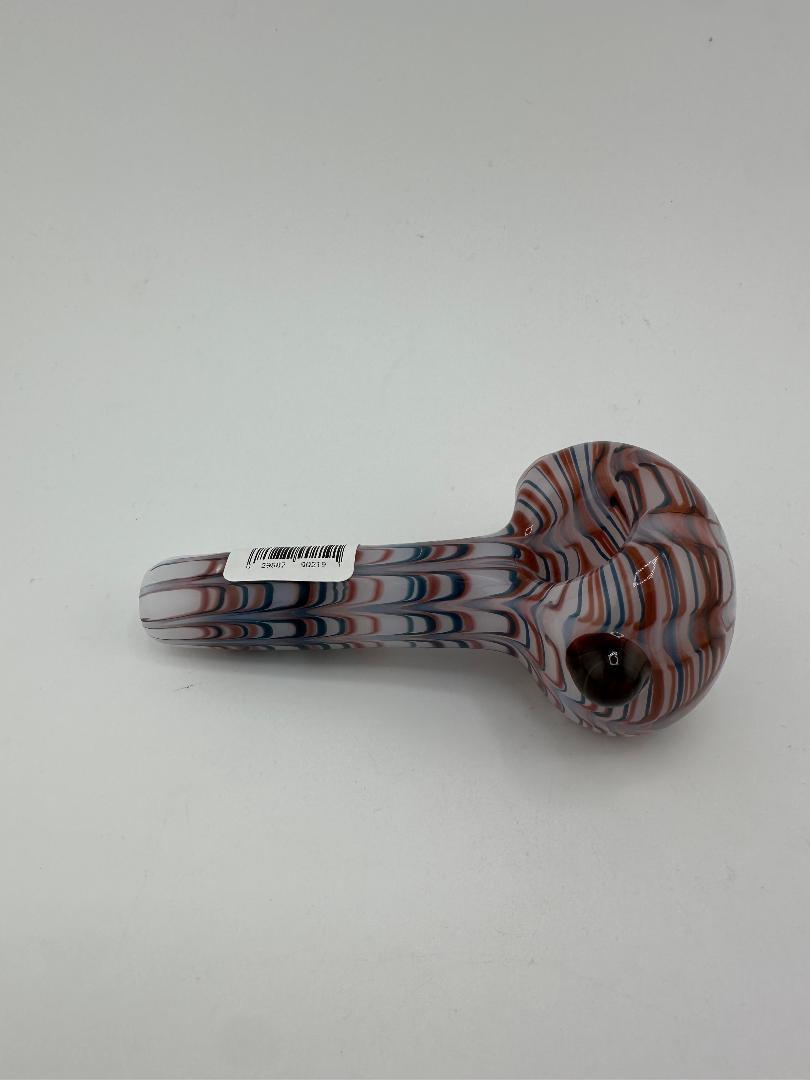 Filla John Glass Dry Pipe - Wrap And Rake Color Over White Base