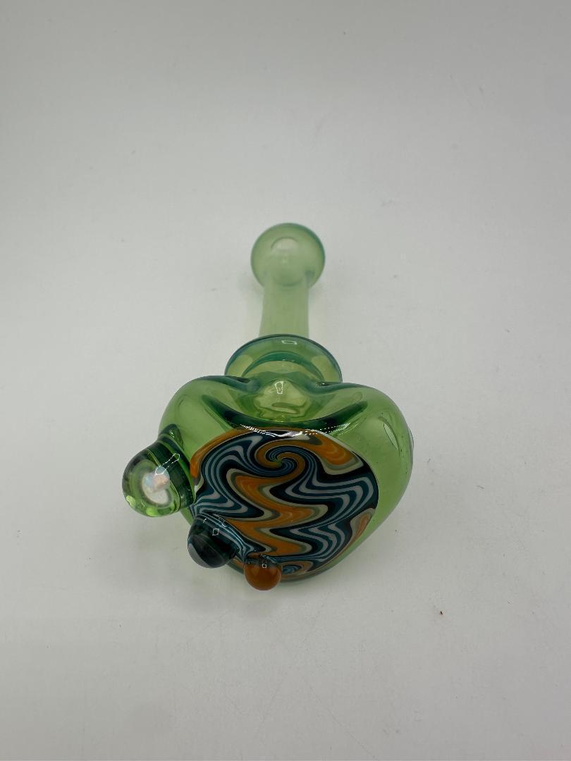 Mank Glass Dry Pipe - Full Color w/ Wig Wag Cap & Opal Attachment