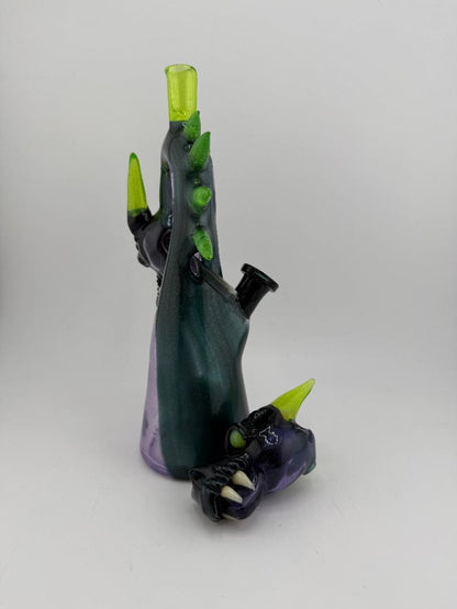 Kazy Glass Green / Purple Dragon 10mm 45° w/ Matching Pendant