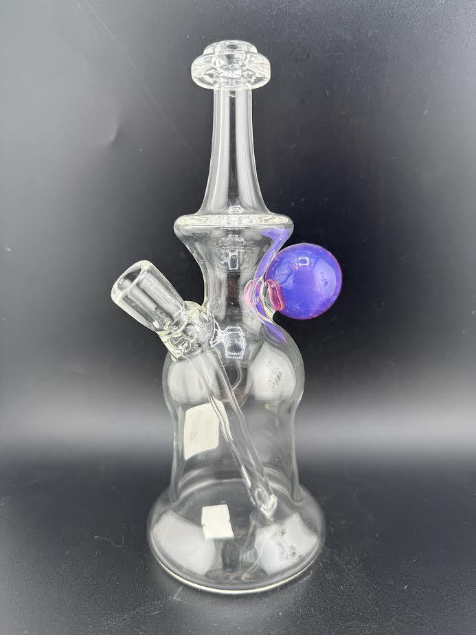 Pugsley Glass Clear Rig Colored Marble Attachment 10mm 45°