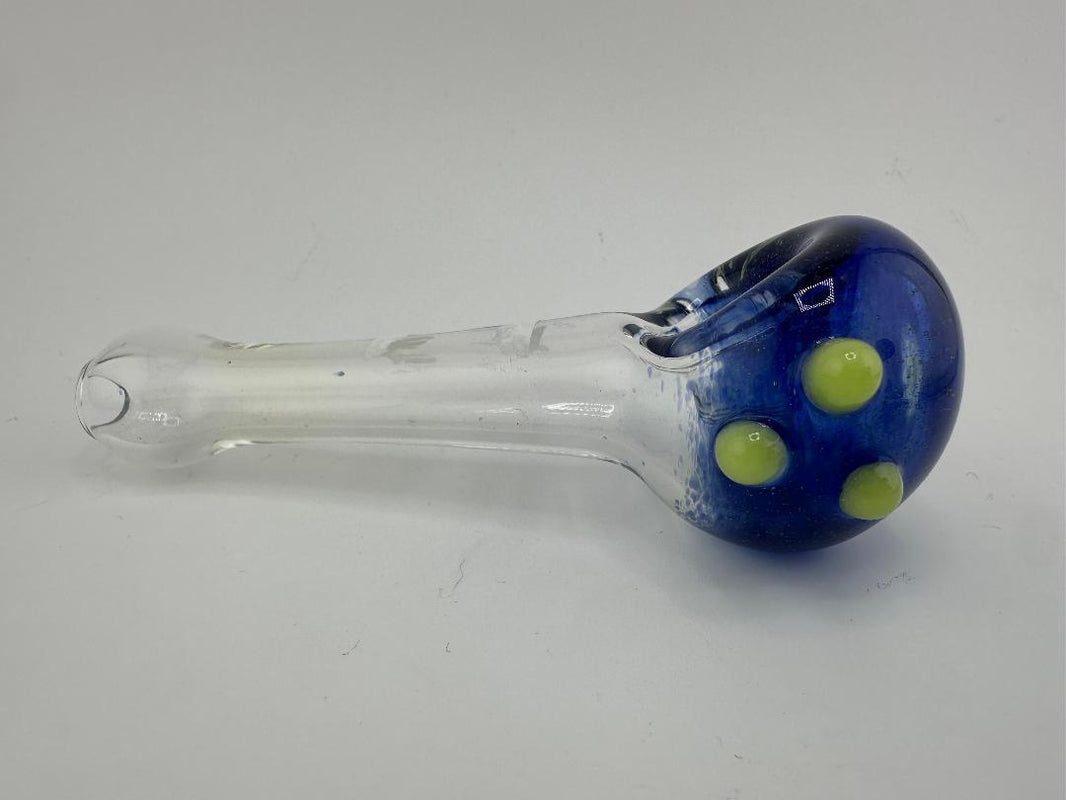 Crondo Glass Dry Pipe - Clear w/ Frit Colored Cap