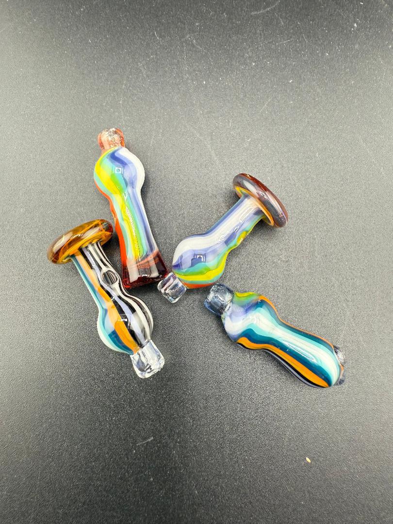 Paulson Pieces Puffco Peak Pro Ball Cap replacement in colorful glass, handcrafted for superior airflow control.