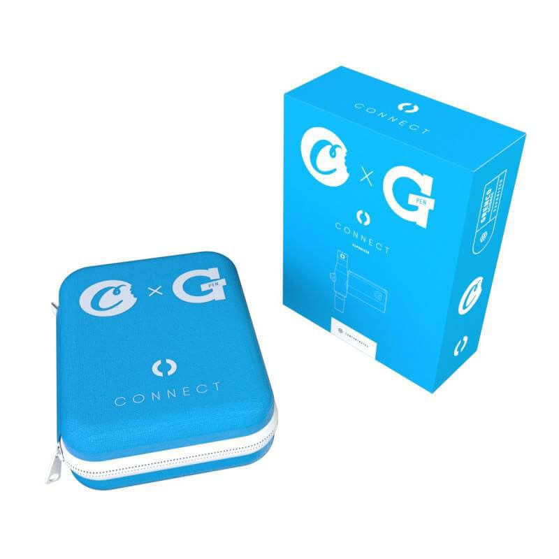 G Pen x Cookies Connect Vaporizer Kit (Coming Soon) packaging and travel case in iconic Cookies blue.