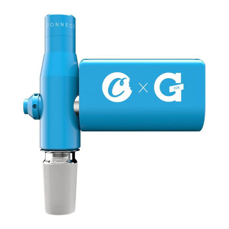 G Pen x Cookies Connect Vaporizer Kit (Coming Soon) in vibrant blue with signature logos on the device.