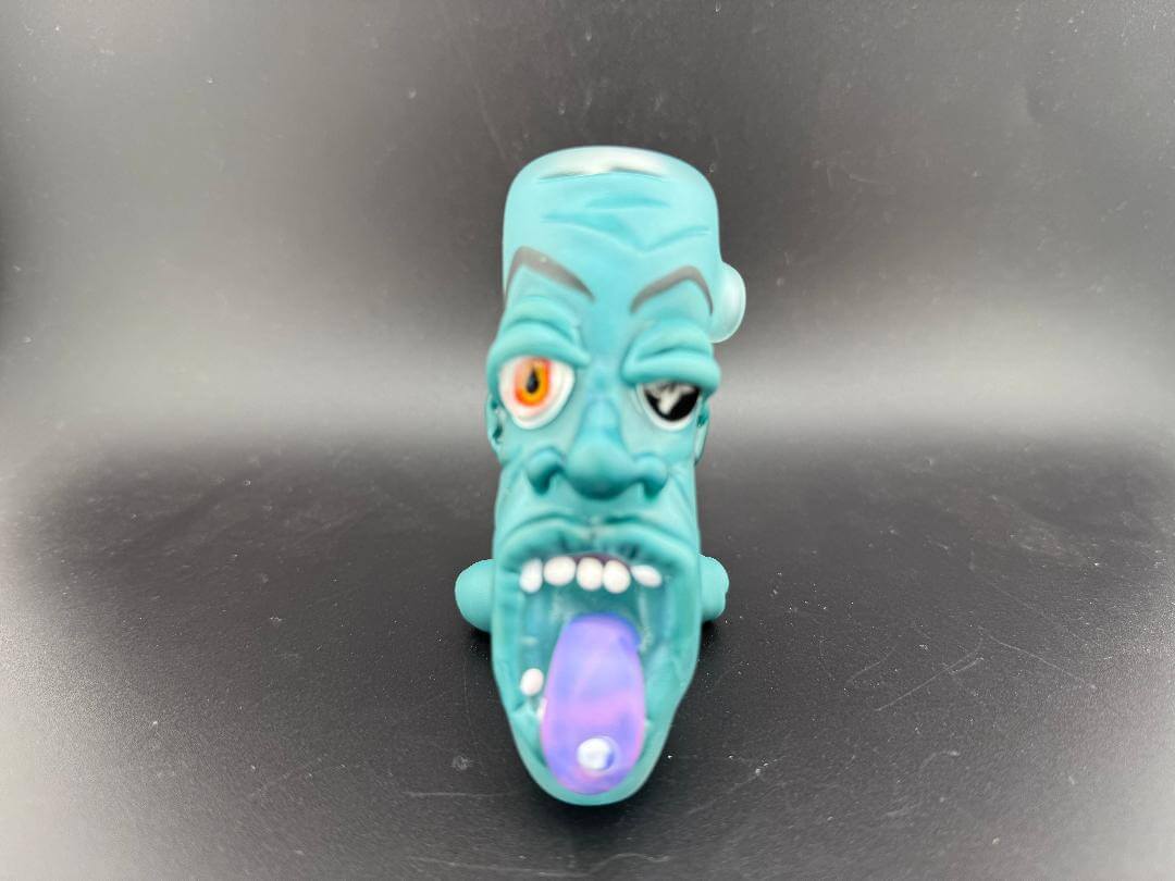 Crondo Face Pipe Sherlock featuring a unique zombie design with vibrant colors and a playful expression.