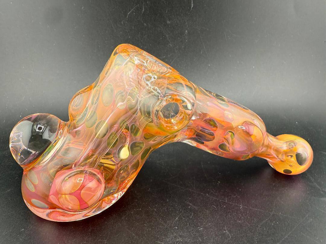 Crondo Glass Hammer Pipe - Heavy Fume, a colorful and artistic borosilicate glass smoking pipe.