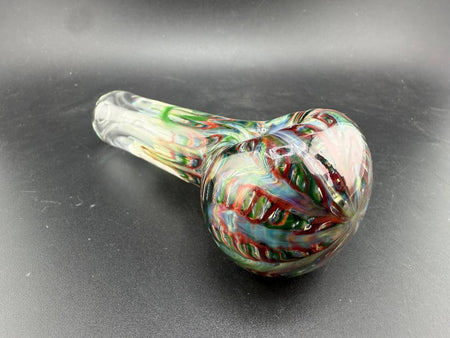 Crondo Glass Hand Pipe -  Green & Maroon German Borosilicate Thick Glass Lap Chucker showcasing vibrant colors and unique design.