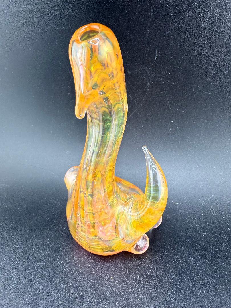 Crondo Glass Hand Pipe - Heavy Fumed featuring a vibrant design with a unique shape and rich colors.