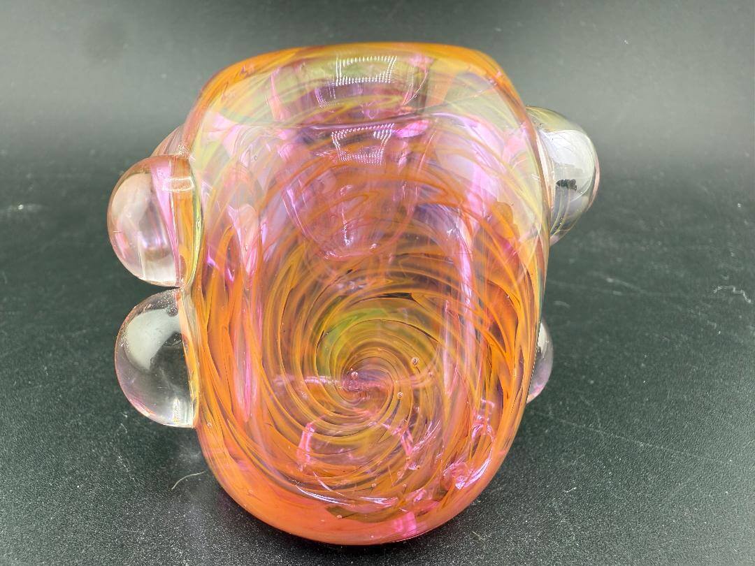 Crondo Glass Hand Pipe - Heavy Gold Fume showcasing vibrant swirls and exceptional craftsmanship, American-made.
