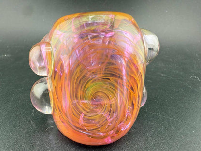 Crondo Glass Hand Pipe - Heavy Gold Fume showcasing vibrant swirls and exceptional craftsmanship, American-made.