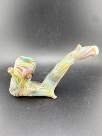 Crondo Glass Sherlock Pipe - Wood Tech Branch featuring colorful swirls and detailed wood-tech branch design.