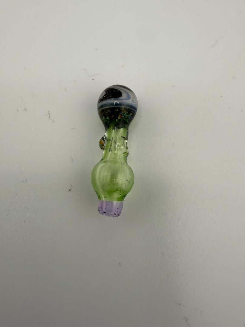 Handcrafted Paulson Pieces Puffco Proxy Joystick in green with purple accents, designed for enhanced dabbing experience.