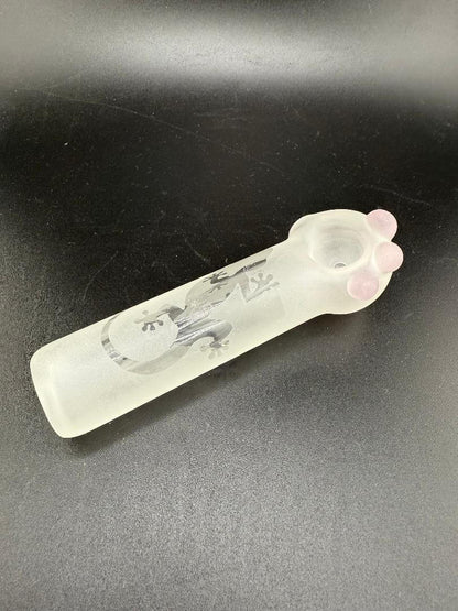 Danny W Glass Etched hand Pipe / Spoon - Misc