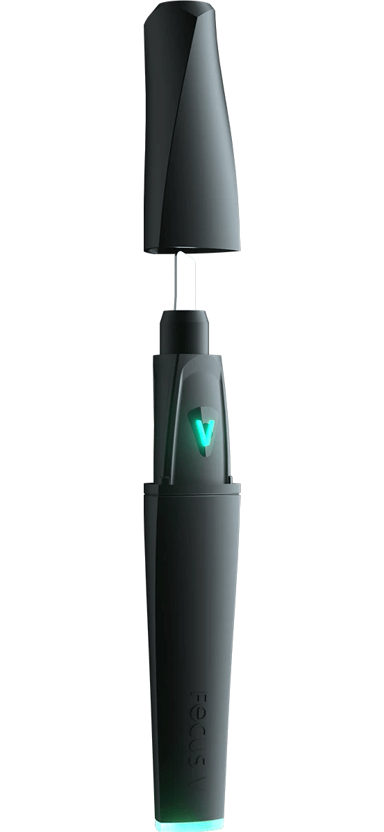 Focus V Saber electronic dab tool with USB-C charging and LED spotlight for enhanced usability.