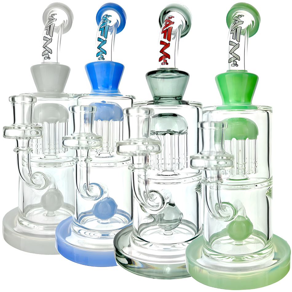 AFM Glass 10" Astor Double Perc Dab Rig M006 14mm 90°