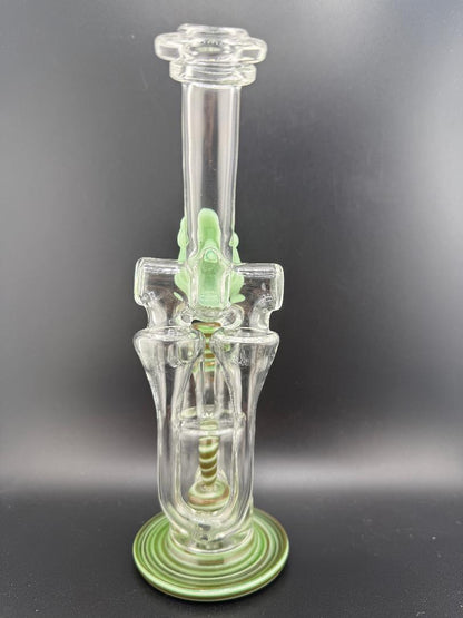 Domer Glass x Brandon Welk (Montage Glass) Christmas Themed  Double Drain Double Recycler 10mm *NFS