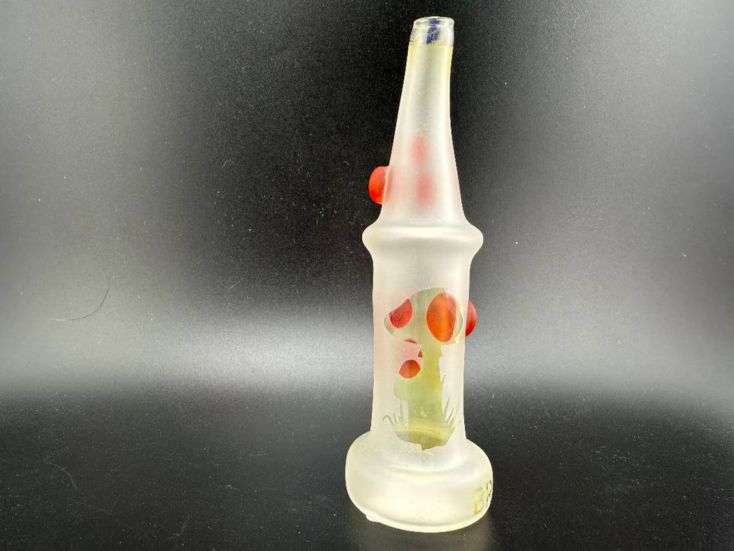 Brando Carta Glass Replacement Fumed/Sand Blasted Dry Top with unique design and red accents.