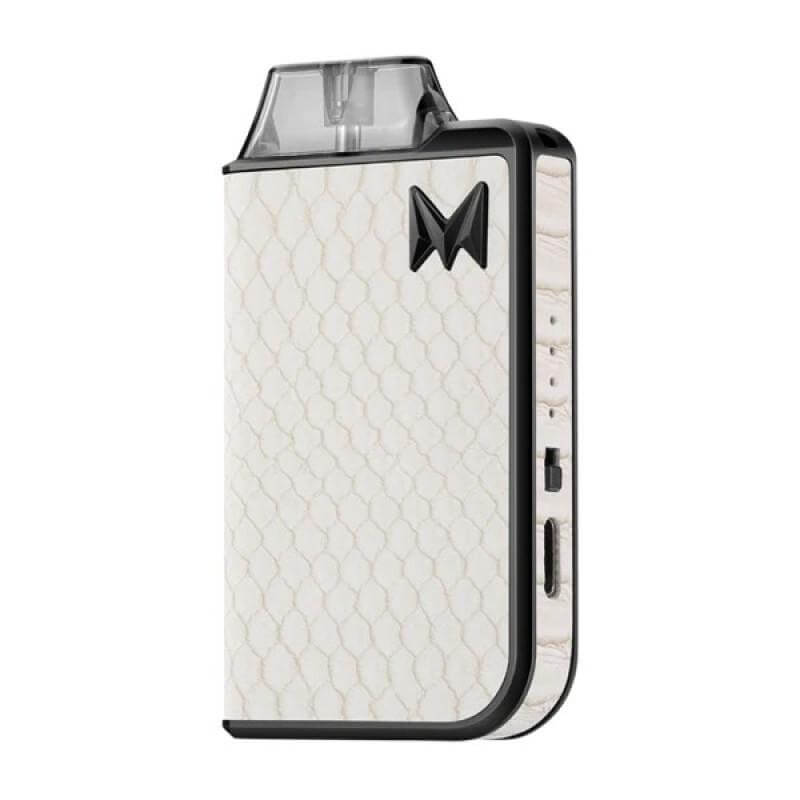 Mi-Pod 2.0+ pod system in white snake skin design with USB-C charging feature.