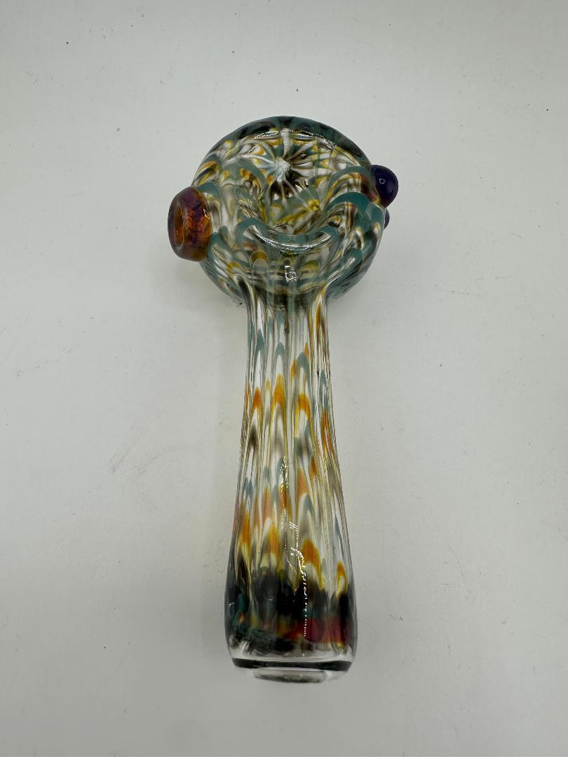 Crondo Glass Hand Pipe - Fumed Wrap & Rake
