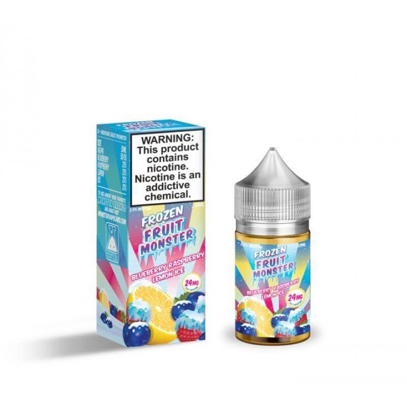 Frozen Fruit Monster Salt Nic 30ml - Icy blueberry, raspberry, and lemon flavors for a refreshing vaping experience.