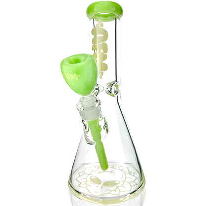 AFM Glass 12" Chubbi Beaker Clear Colored Lip Beaker